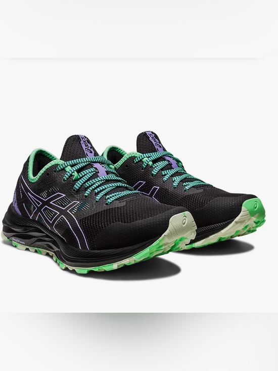 Asics Shoes - ASICS Women's Black GEL-EXCITE TRAIL Shoes, Green & Purple Accents size 6.5US